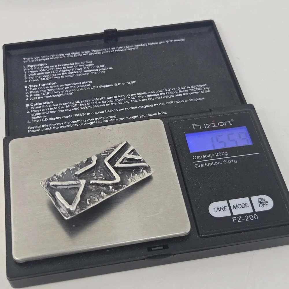 K. Pfeffermann Sterling Silver Brutalist‎ Brooch Pendant Israel Modernist 15.5g